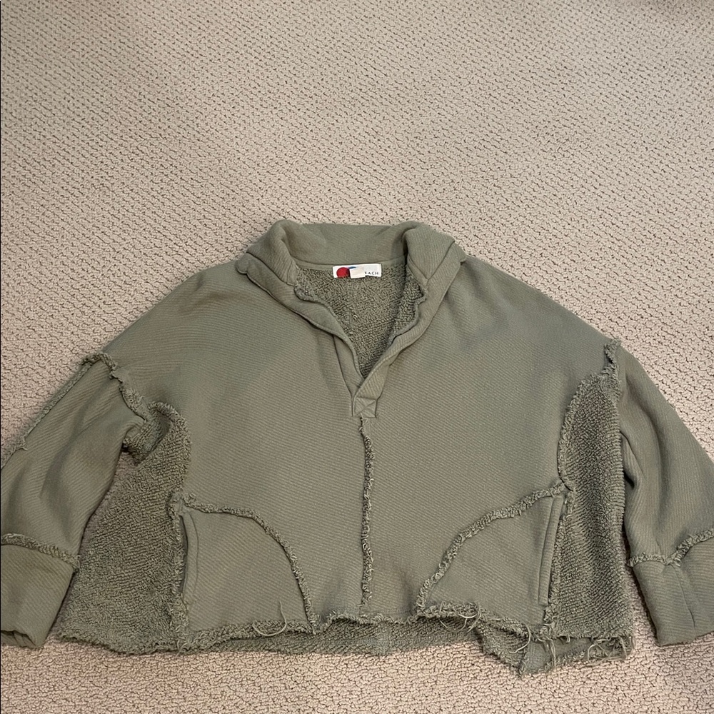 Free People Beach Sage green Knit Sweatshirt